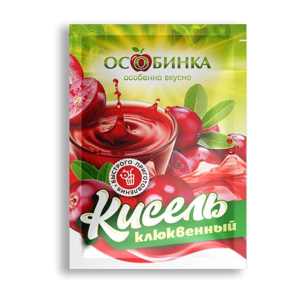 Упаковка Кисель клюквенный - аренда торгового знака Особинка